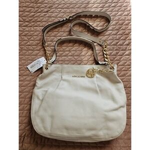 NWT Michael Kors Bedford Large Conv. Shoulder Leather Bag, w/Dust Bag, Ivory